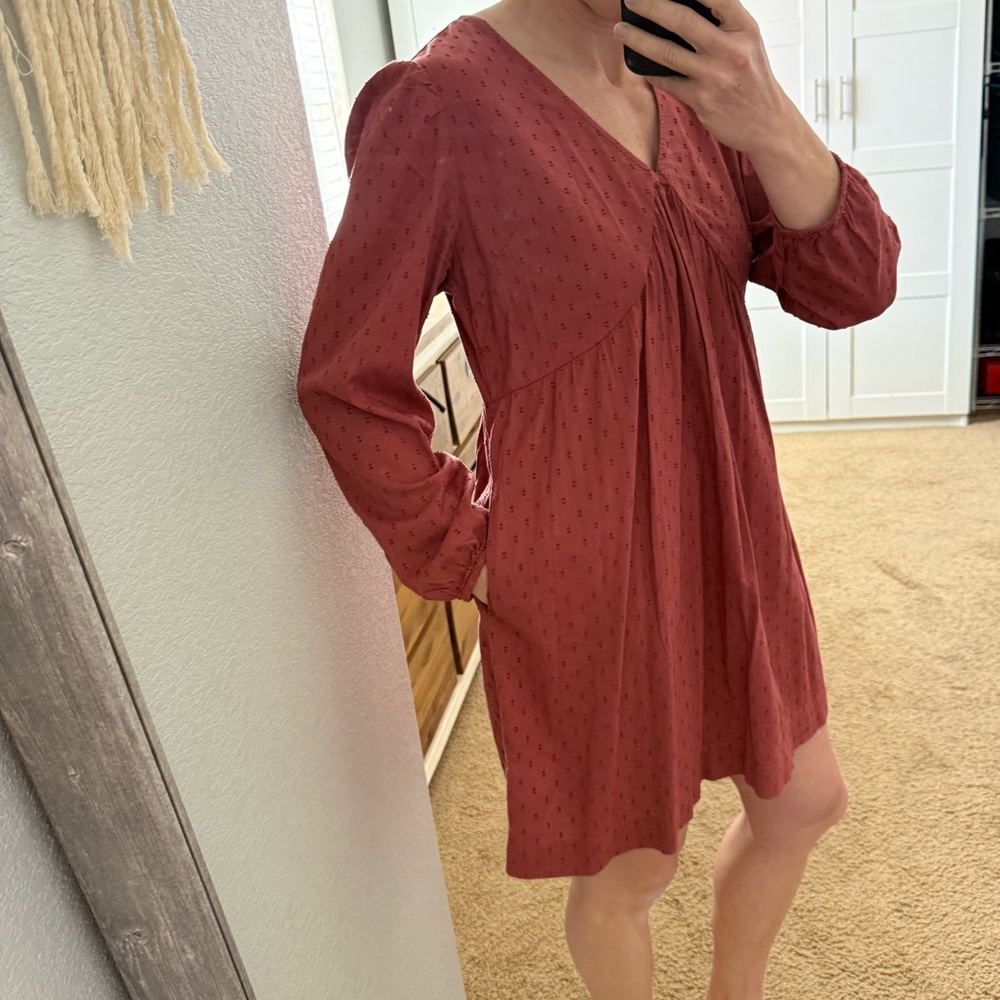 Old Navy Puff Sleeve clip dot mini swing dress